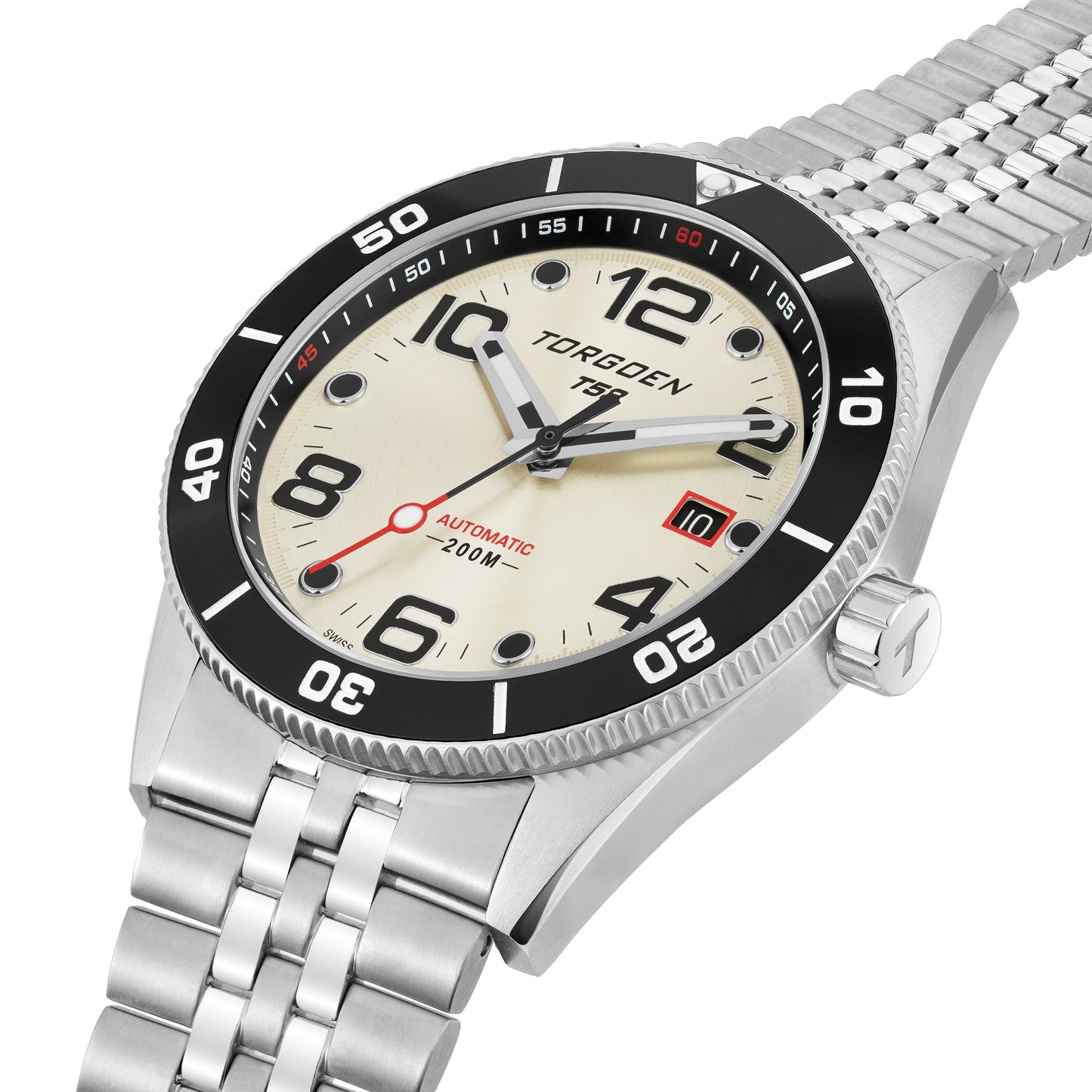 T53 Diver Automatic Cream | 41mm, Stainless Steel Strap