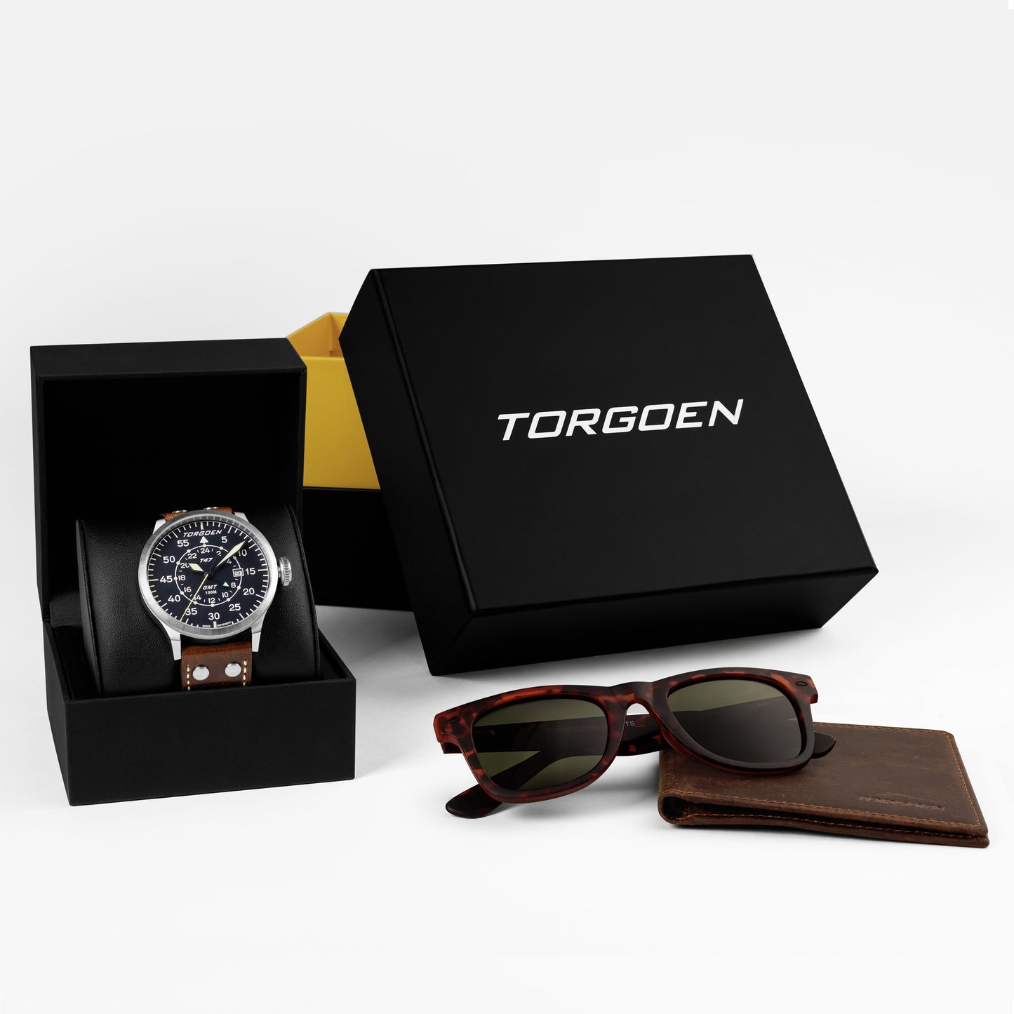 T47 Brown Leather Gift Set