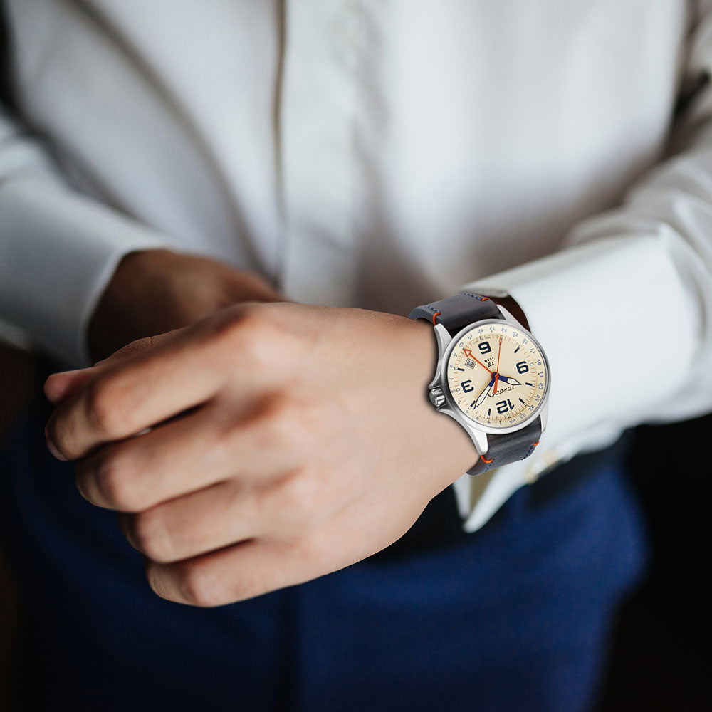 T9 Lazuli GMT | 42mm, Blue Leather Strap