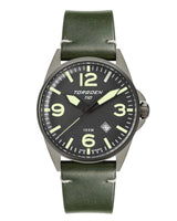 T10 Greenjay | 44mm, Green Leather Strap