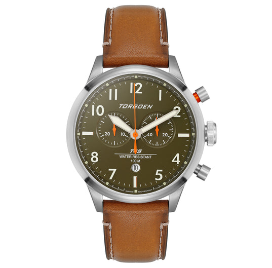 T45 Green Sapphire | 44mm, Leather Strap