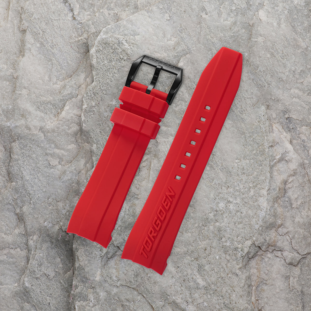 Red Silicone Strap | 24mm Black Buckle (Form-Fit)