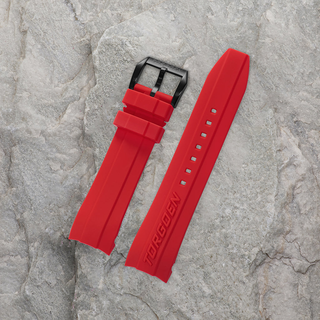 Red Silicone Strap | 24mm Black Buckle