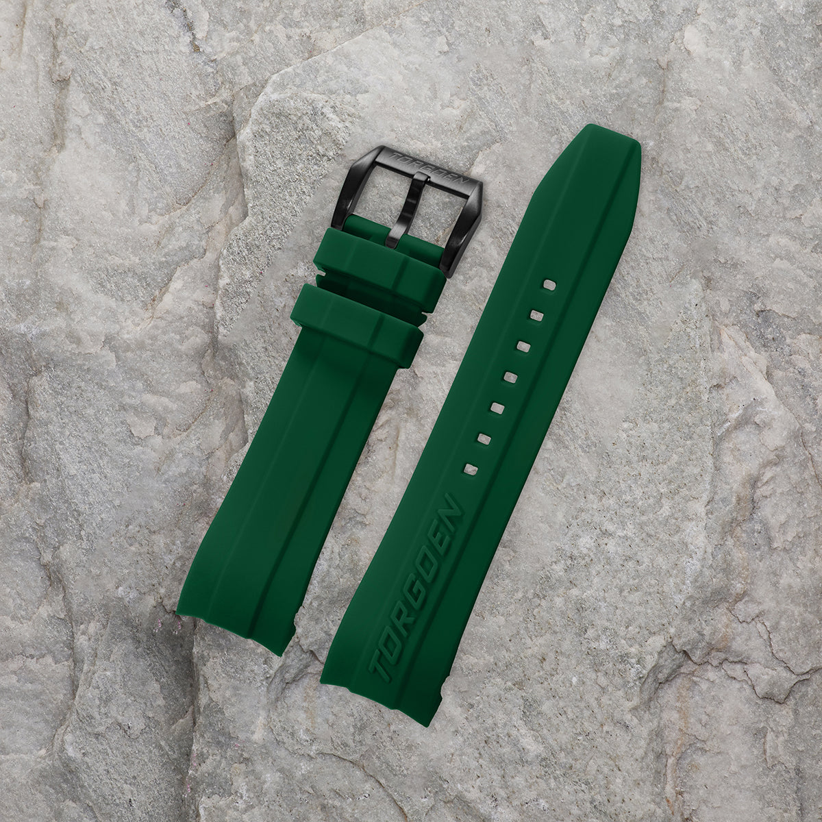 Green Silicone Strap | 24mm Black Buckle (Form-Fit)