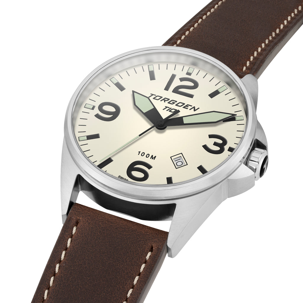 T10 Wren | 44mm, Leather Strap