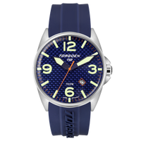 T10 Bluebird Carbon Sapphire | 44mm, Blue Silicone Strap