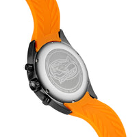 T18 Black Orange Carbon | 45mm, Orange Silicone Strap