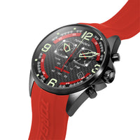 T18 Red Carbon Fiber | 45mm, Red Silicone Strap