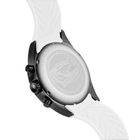 T18 White Carbon Fiber | 45mm, White Silicone Strap