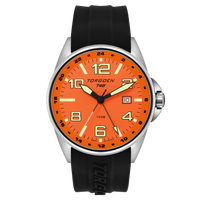 T48 GMT Black/Orange | 44mm, Black Silicone Strap