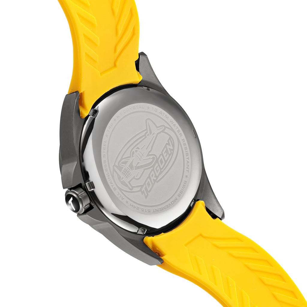 T48 GMT Heron | 44mm, Yellow Silicone Strap