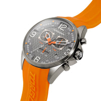 T18 Gunmetal Orange | 45mm, Orange Silicone Strap