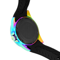 T43 Iridescent | 44mm, Black Silicone Strap