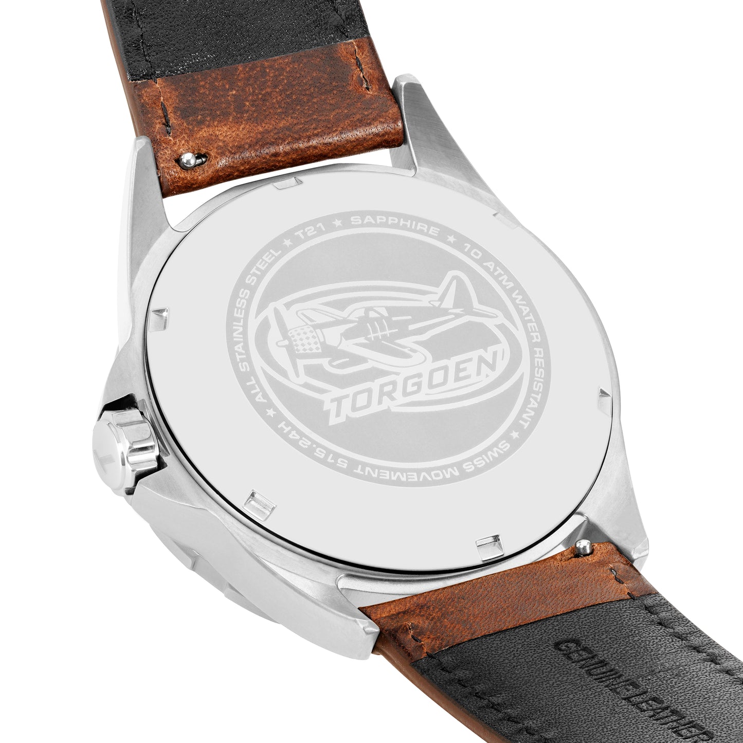 T21 Ice Blue Sapphire | 44mm, Vintage Leather Strap