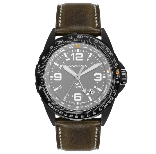 T21 Grey Sapphire | 44mm, Vintage Leather Strap