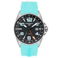 T48 GMT Cyan | 44mm, Cyan Silicone Strap