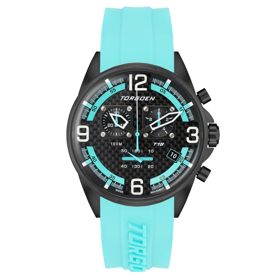 T18 Cyan | 45mm, Cyan Silicone Strap