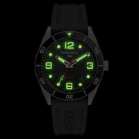 T53 Diver Black | 41mm, Black Silicone Strap