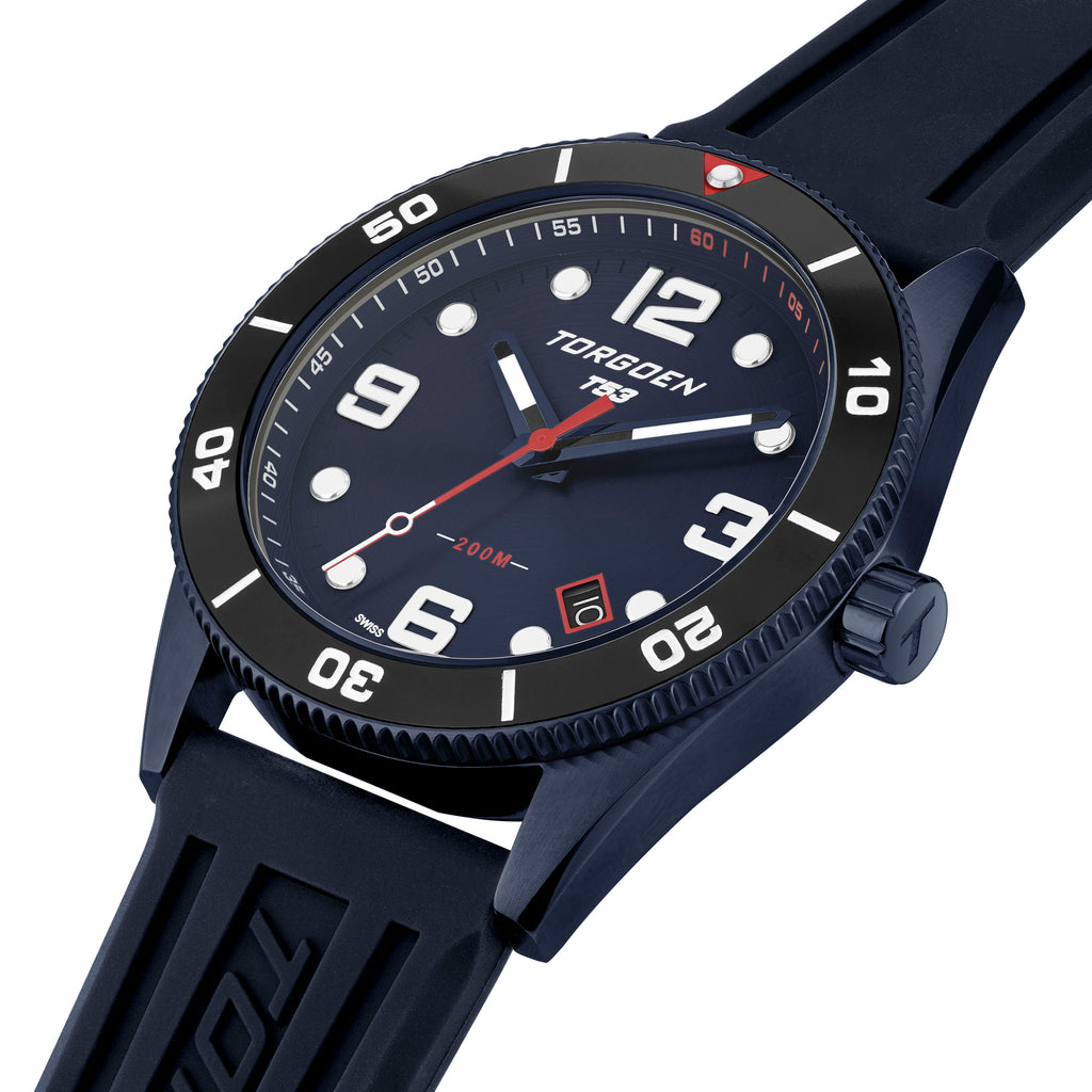 T53 Diver Navy | 41mm, Navy Silicone Strap