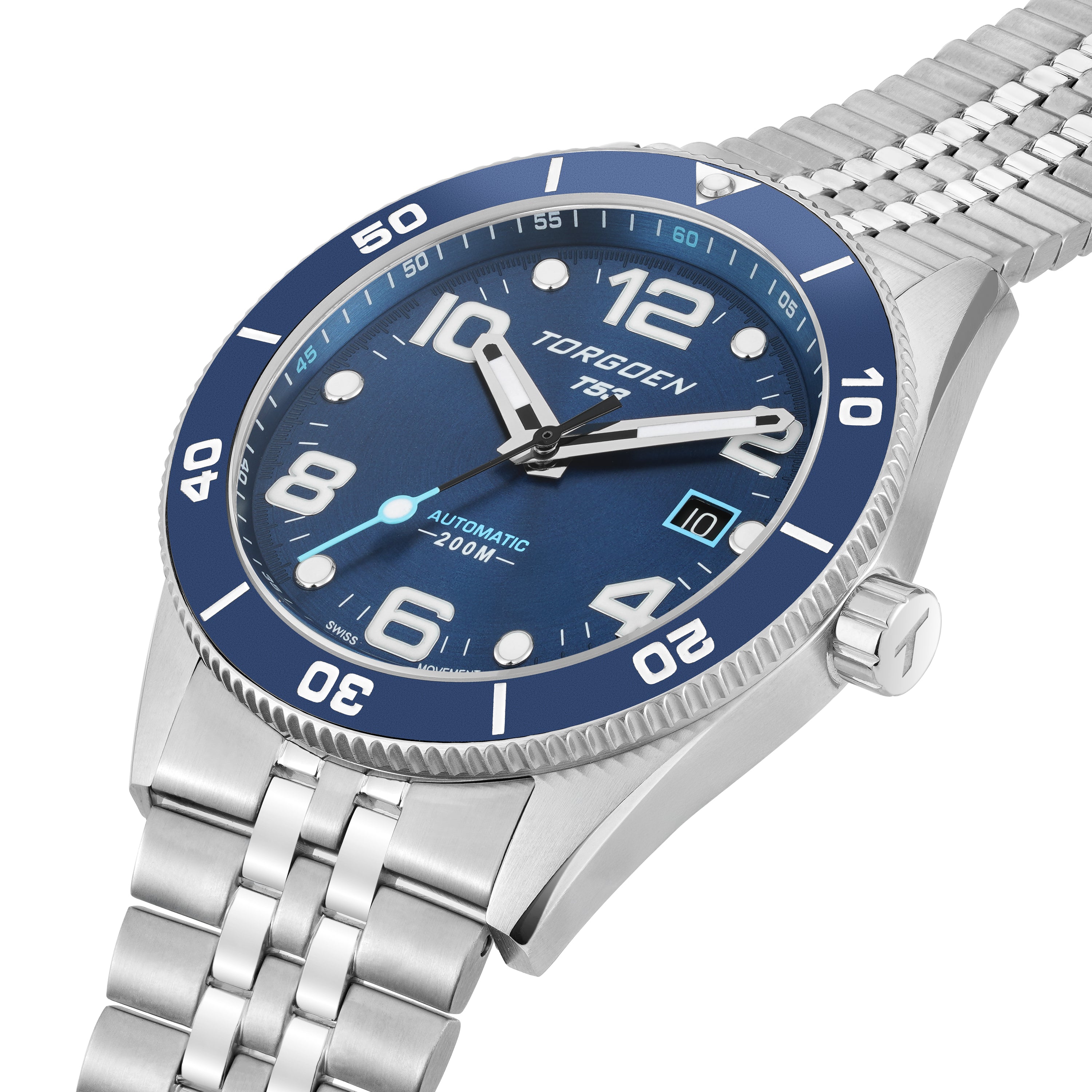 T53 Diver Automatic Blue | 41mm, Stainless Steel Strap – Torgoen