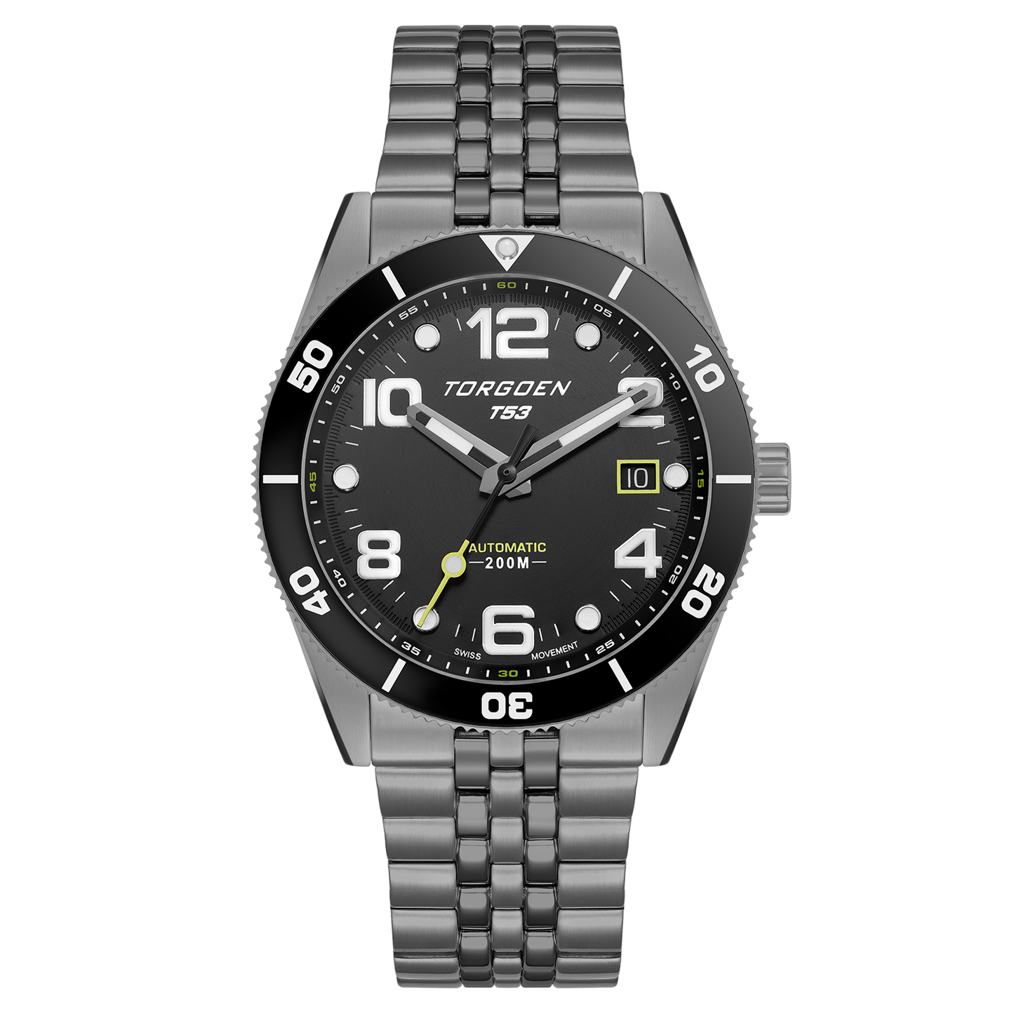 T53 Diver Automatic Gunmetal | 41mm, Black Stainless Steel Strap T53 Diver Automatic Gunmetal | 41mm, Black Stainless Steel Strap