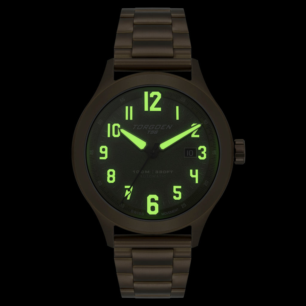 T56 Automatic | 44mm, Khaki Steel Bracelet