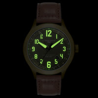 T56 Green Sapphire GMT | 44mm, Chocolate Brown Leather Strap