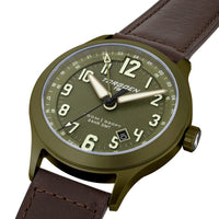 T56 Green Sapphire GMT | 44mm, Chocolate Brown Leather Strap