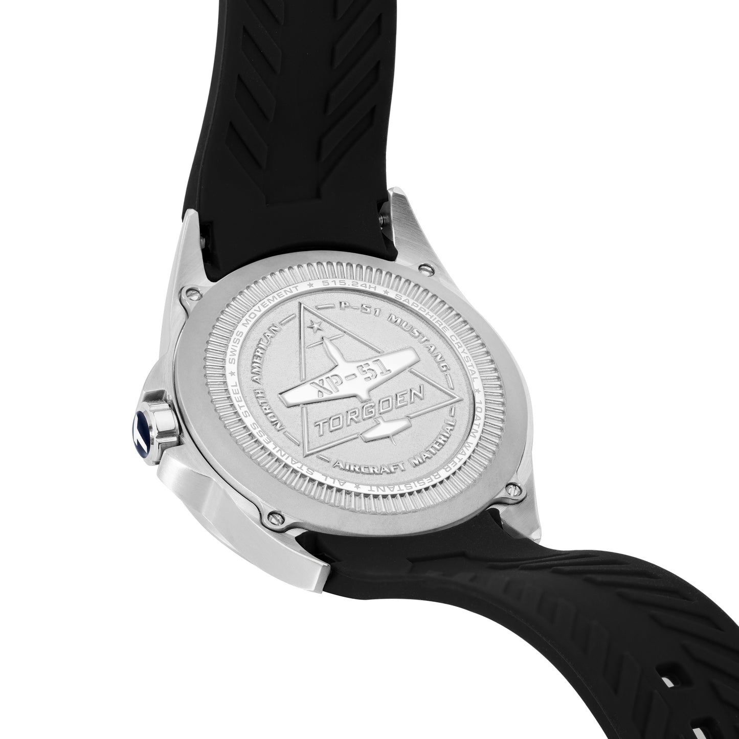 T51-XP Mustang | 44mm, Black Silicone Strap