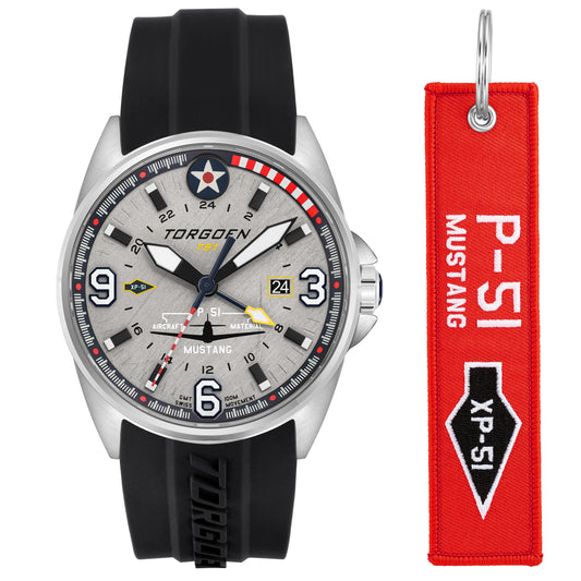 T51-XP Mustang | 44mm, Black Silicone Strap