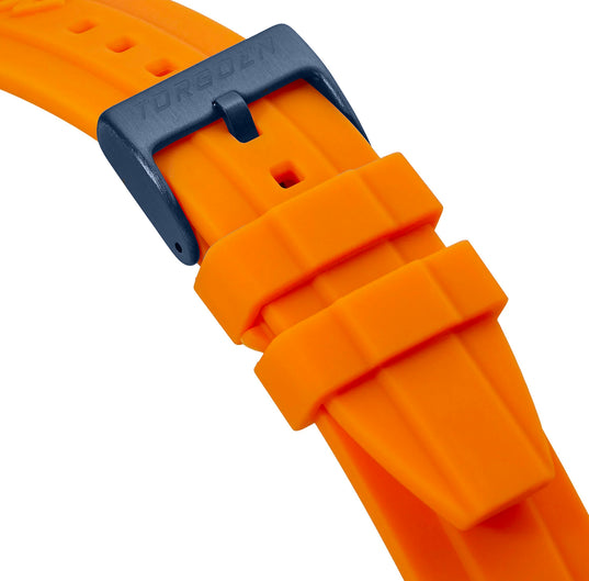 Orange Silicone Strap | 24mm Blue Buckle