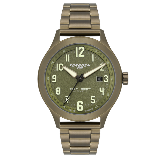 T56 Automatic | 44mm, Khaki Steel Bracelet