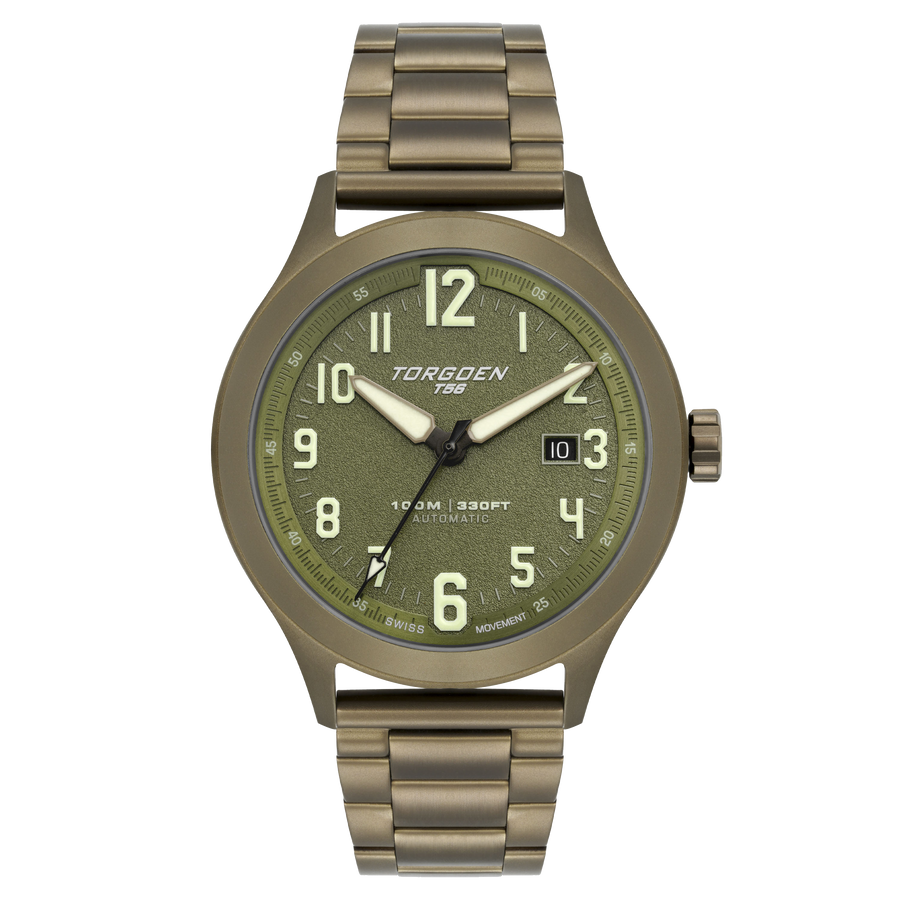 T56 Automatic | 44mm, Khaki Steel Bracelet