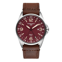 T25 Maroon Sapphire | 44mm, Vintage Leather Strap
