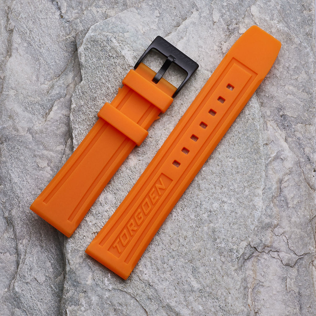 Orange Silicone Strap | 22mm Black Buckle