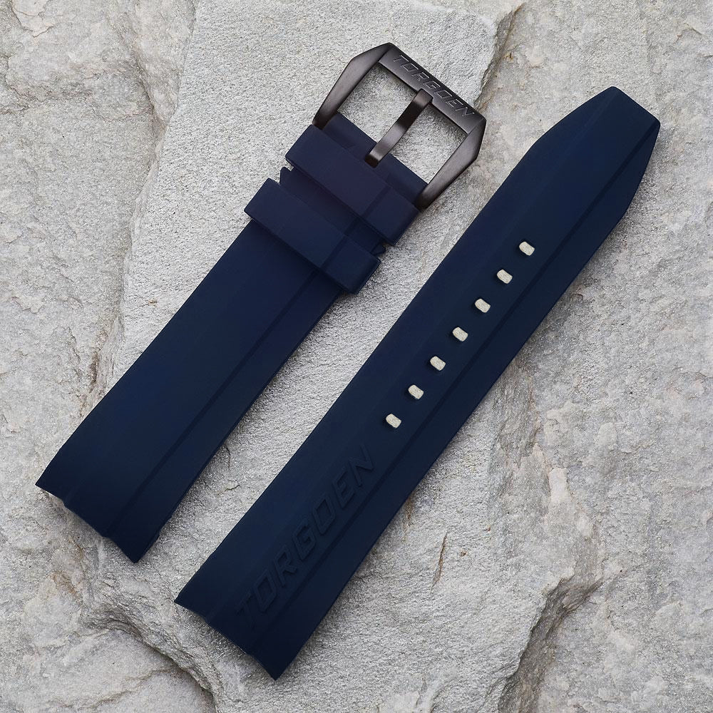 Blue Silicone Strap | 24mm Black Buckle (Form Fit)