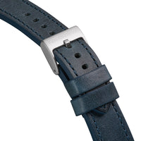 Blue Leather Strap w/ Orange Stitching | 22mm