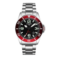 T43 Red Diver Sapphire | 44mm, Stainless Steel Bracelet