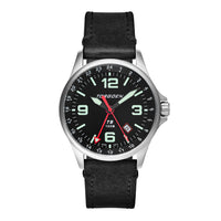 T9 Redwing GMT | 42mm , Black Leather Strap
