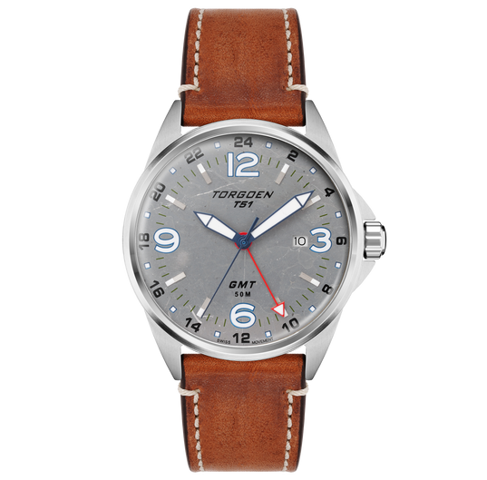 T51 Mustang | 44mm, Brown Leather Strap