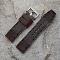 Grey and Brown Leather Strap | 24mm