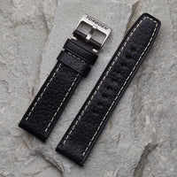 Shiny Black Leather Strap | 24mm