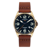 T42 Navy Bronze Automatic | 41mm, Vintage Leather Strap