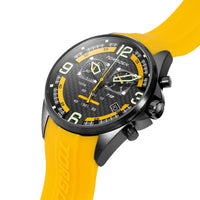 T18 Yellow Carbon Fiber | 45mm, Yellow Silicone Strap