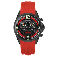 T18 Red Carbon Fiber | 45mm, Red Silicone Strap