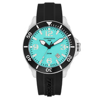 T43 Turquoise | 44mm, Black Silicone Strap