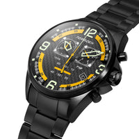 T18 Black Ionic Yellow Carbon Fiber | 45mm, Stainless Steel Bracelet