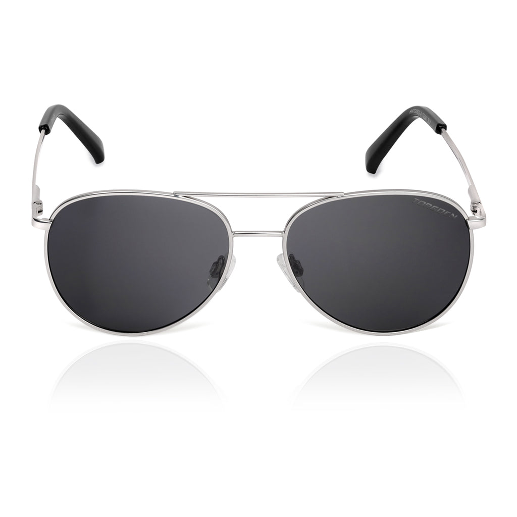 Silver Polarized Aviator Sunglasses