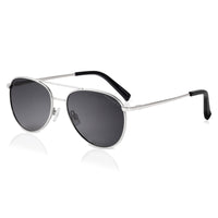 Silver Polarized Aviator Sunglasses