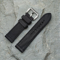 Black Vintage Leather Strap | 24mm